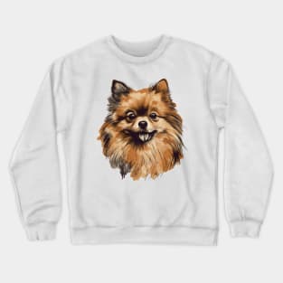 Pomeranian Illustration Crewneck Sweatshirt